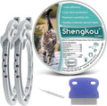 Flea and Tick Collar for Cats - Offers 12-Month Protection, Crafted with Premium Plant Oils, Waterproof, Natural, Safe for Kittens, Includes Free Comb and Tweezers, 13.8 in (2 Packs)