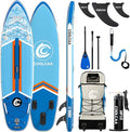 Inflatable Paddle Board, Stand Up Paddleboard with Premium SUP Accessories for Fishing & Yoga, 460lb Capacity, Non-Slip EVA Deck, Blow Up Paddle Boards for Adults & Beginner