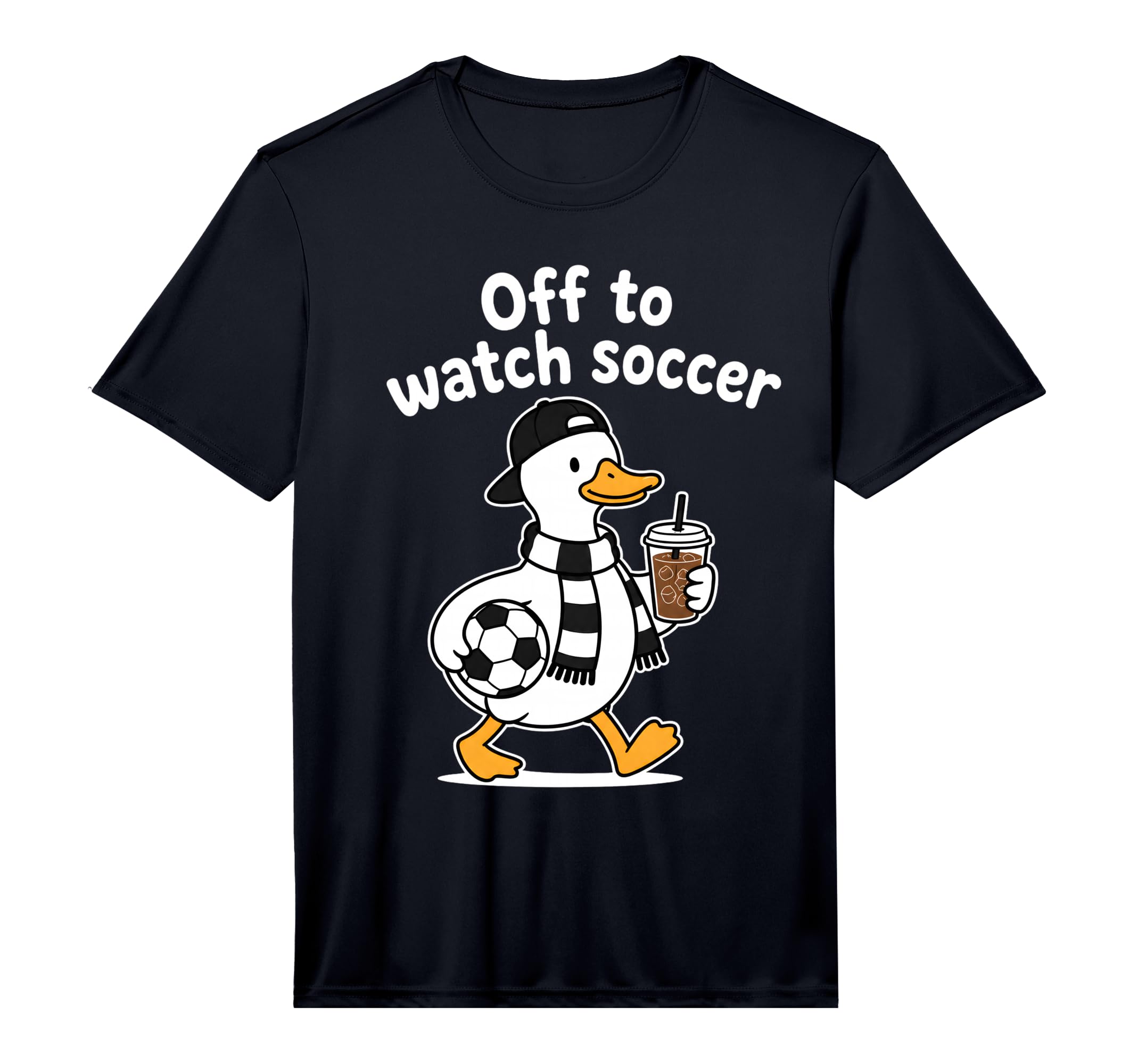 Off To Watch Soccer Mom Goose Drinking T-Shirt - Graphic Print Unisex