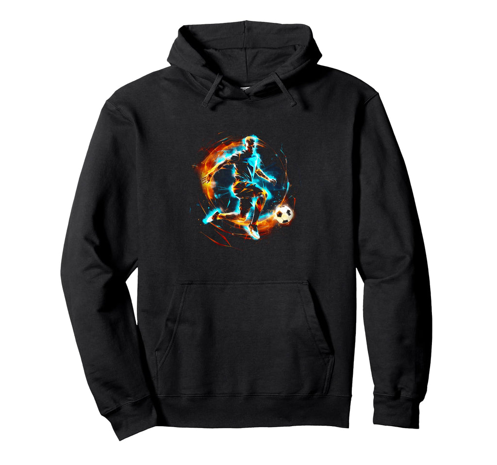 Soccer Player Lightning Sport Player Hoodie - Unique Graphic for Adults