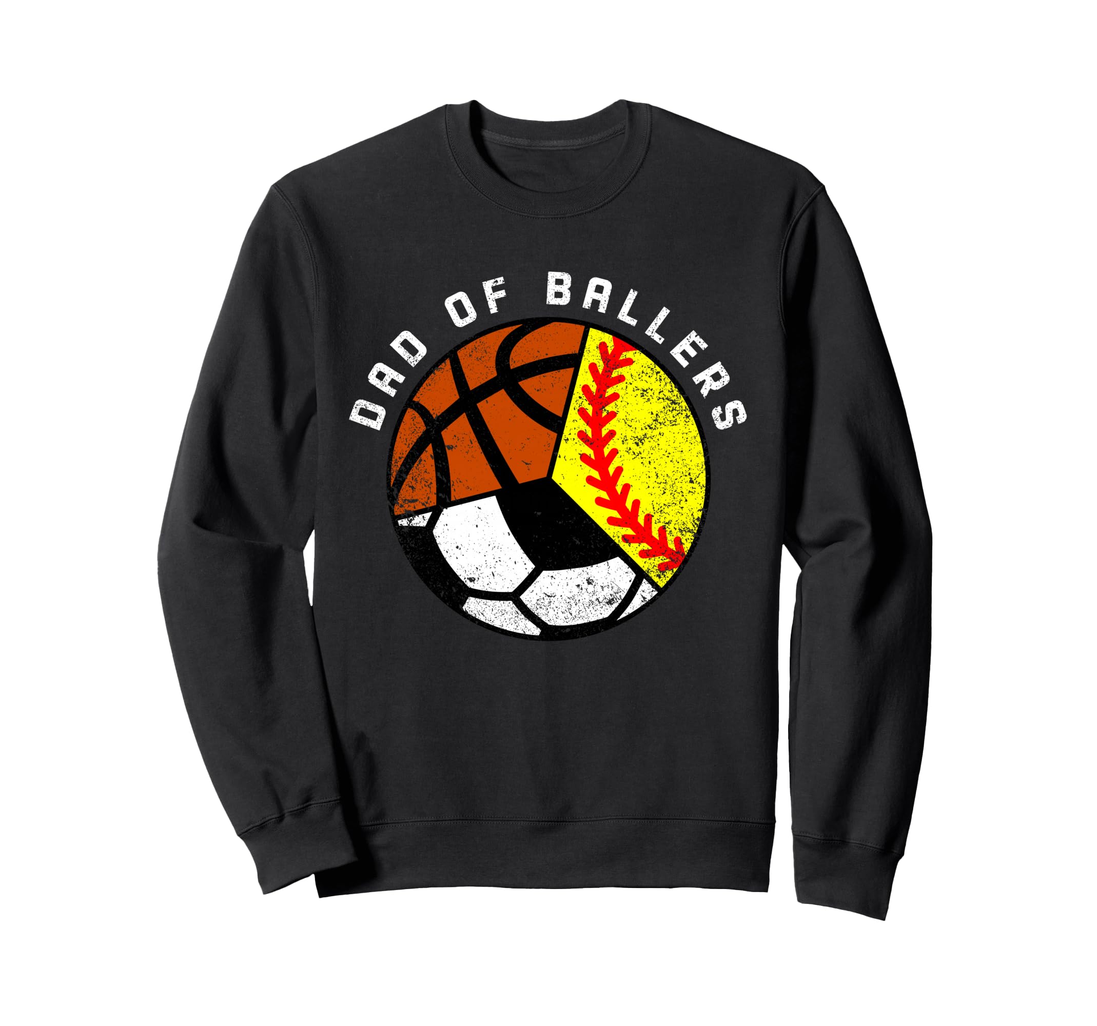 Dad Ballers Funny Softball Soccer Sweatshirt - Graphic Print Men Women
