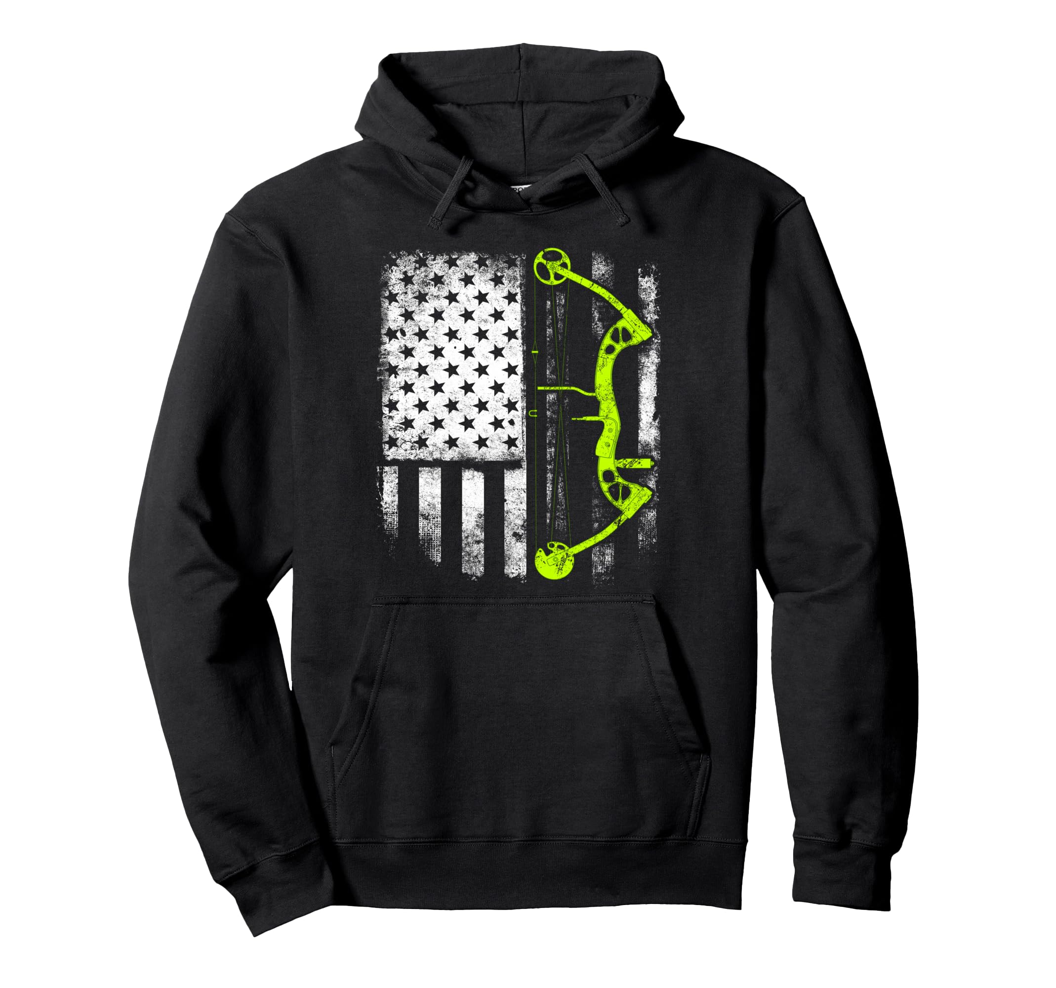 Archery Compound Bow Usa Flag Hoodie - Aesthetic Graphic for Adults
