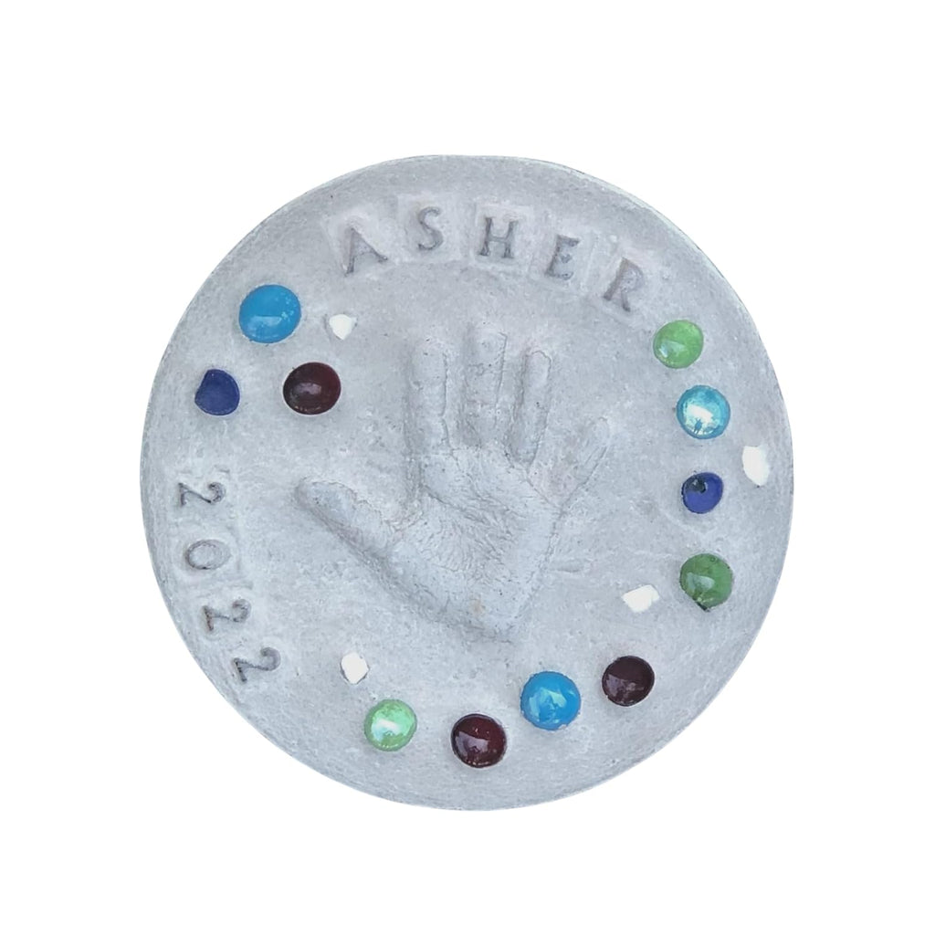 DIY Stepping Stone Kit, Handprint Stepping Stone, Mother's Day Gift, Footprint Stepping Stone (10 Inch)