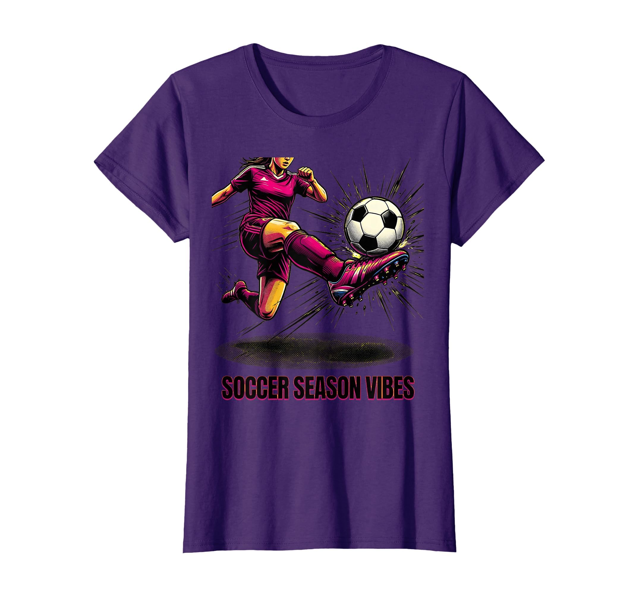 Soccer Season Vibes Womens T-Shirt - Novelty Apparel Men Women