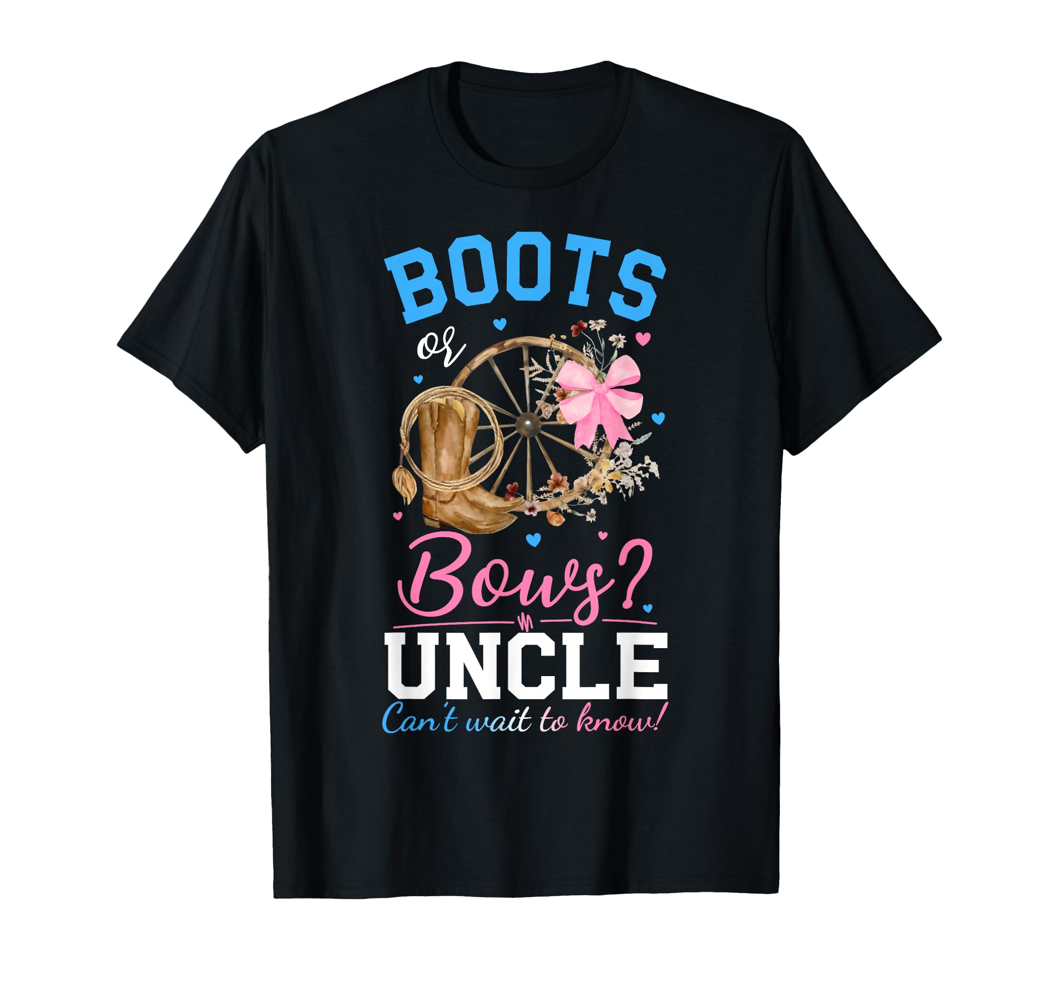 Boots Or Bows Gender Reveal Party T-Shirt - Unique Graphic Unisex