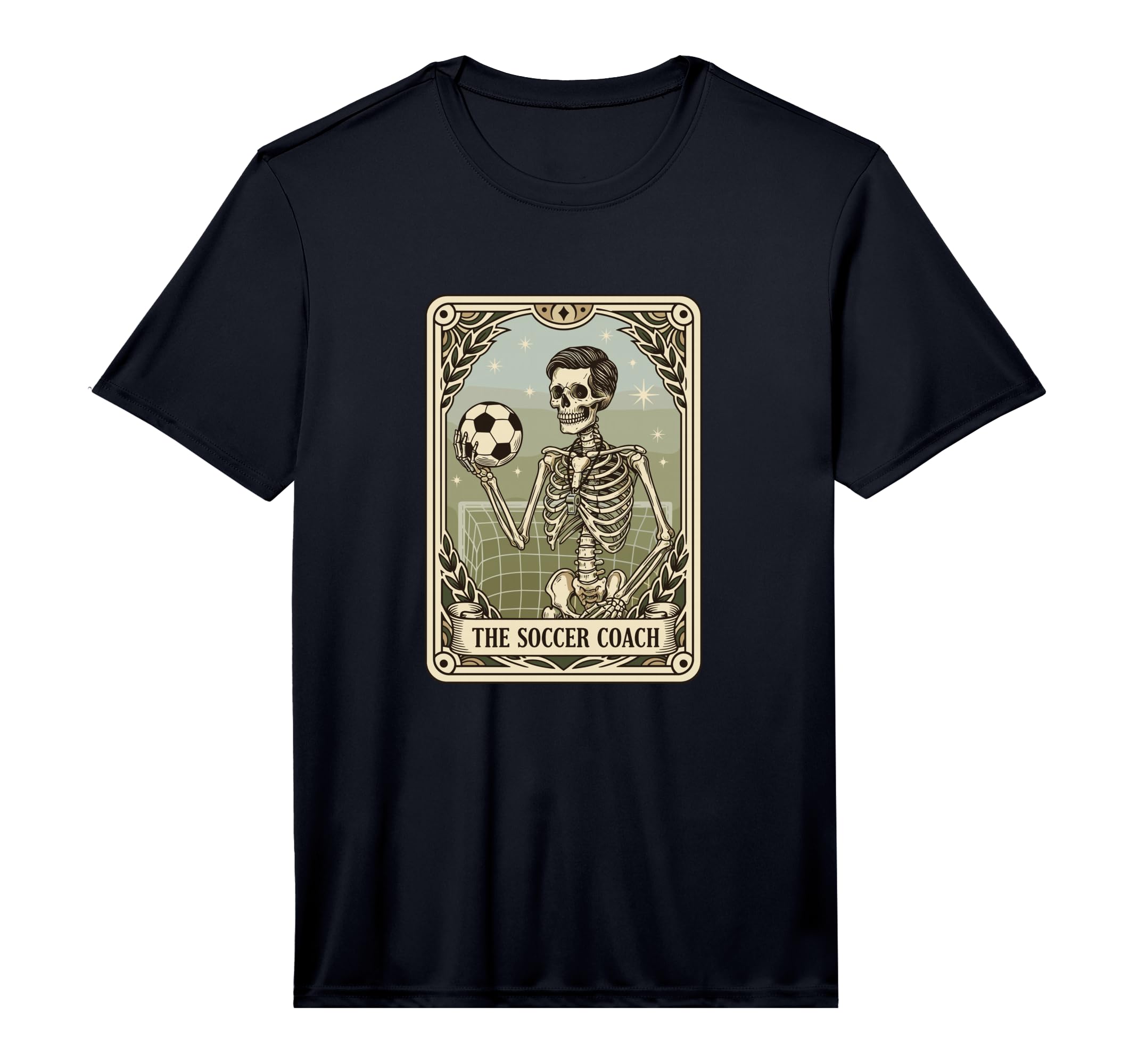 Mens Skeleton Soccer Trainer T-Shirt - Aesthetic Graphic for Adults