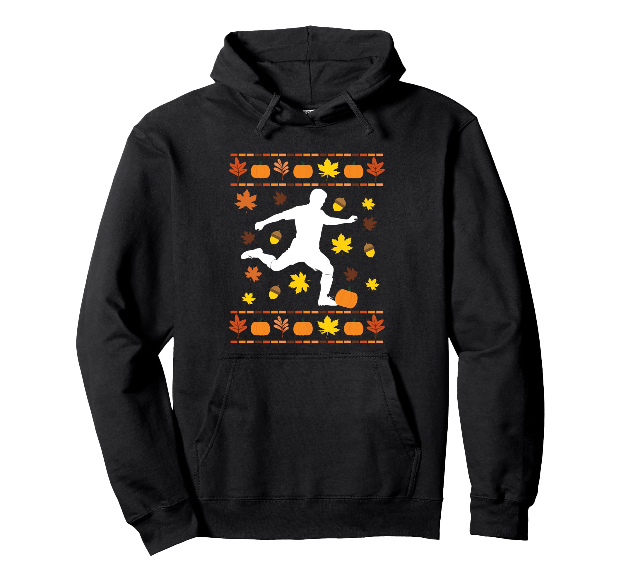 Soccer Player Autumn Fall Season Maple Hoodie - Graphic Print for Adults