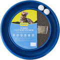 Interactive Cat Scratcher with Two Rotating Balls,Durable Scratch Pad for Indoor Play,Cardboard Cat Scratcher Pad with Cat Toy Ball Track and Catnip,2-in-1 Cat Toy (Blue)