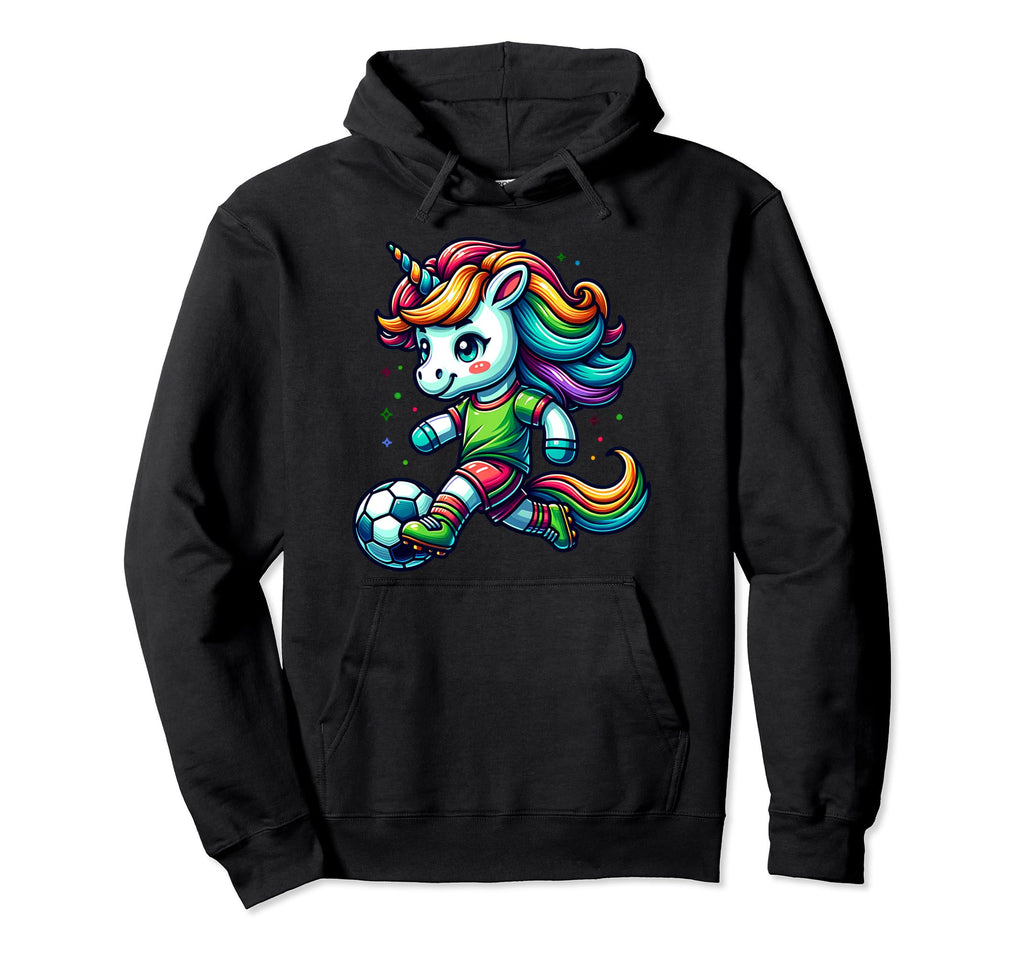 Footballer Unicorn Fans Soccer Team Hoodie - Unique Graphic Unisex