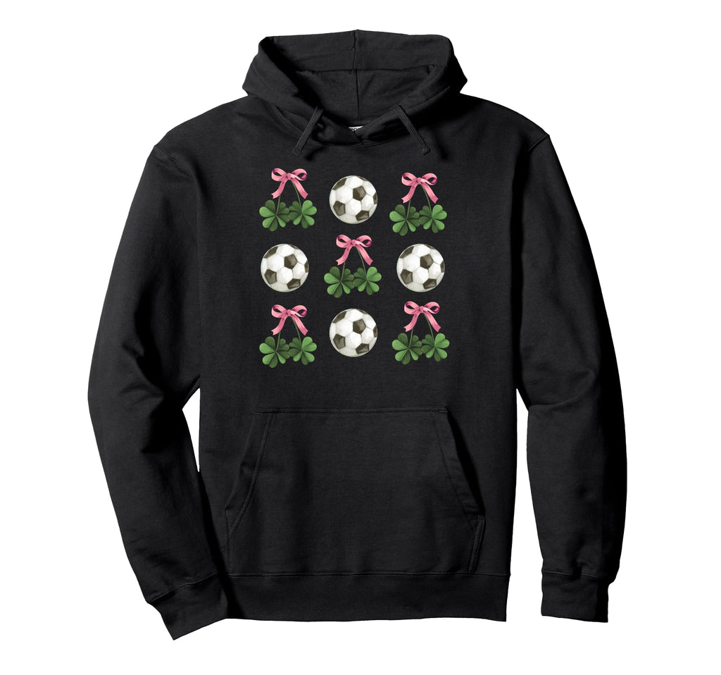 Coquette Bow Soccer And Shamrock St Hoodie - Custom Art Print Men Women