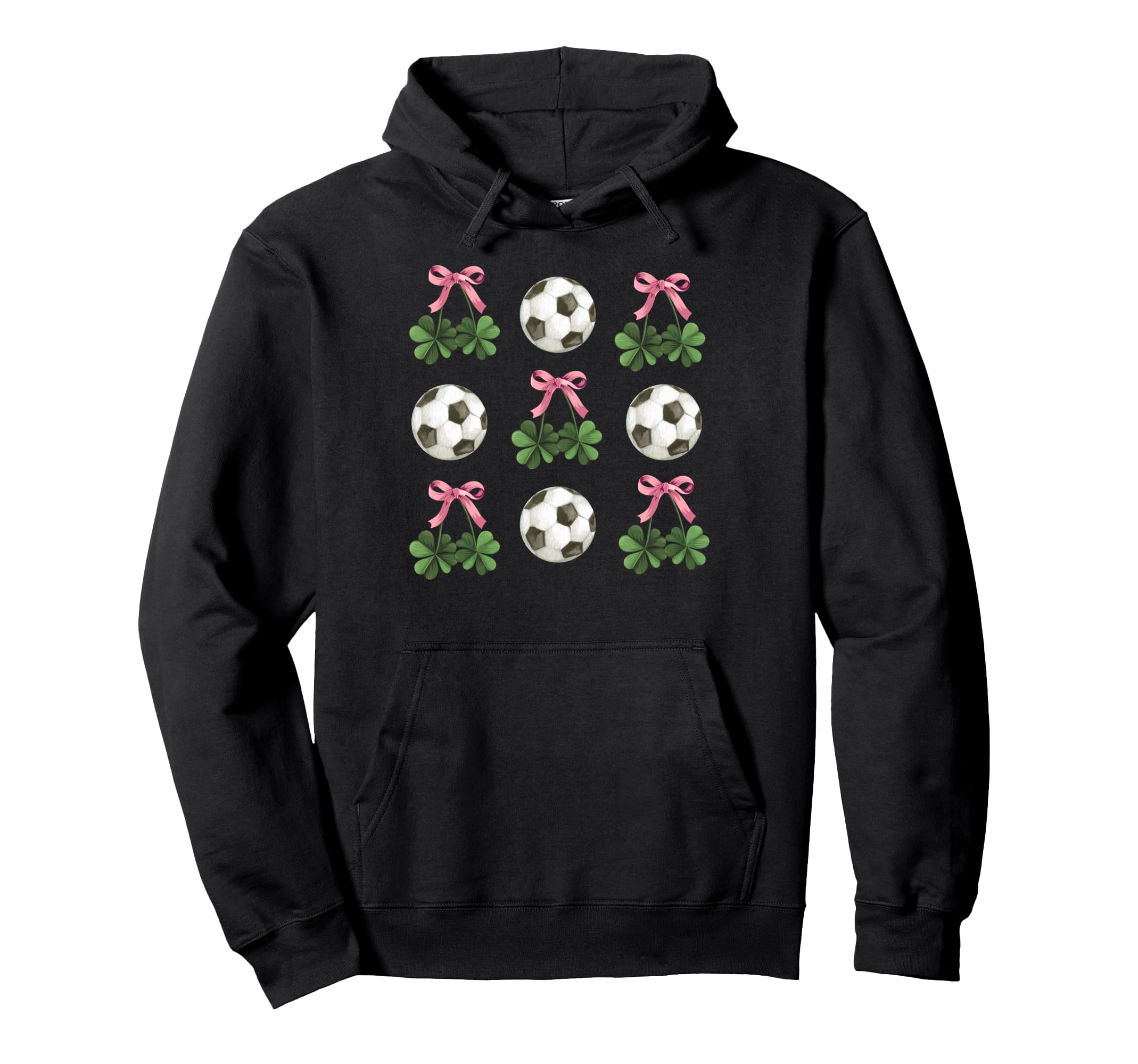 Coquette Bow Soccer And Shamrock St Hoodie - Custom Art Print Men Women