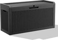 DRATO 60 Gallon Deck Box, Waterproof Resin Large Outdoor Storgae Box for Patio Furniture, Patio Cushions, Gardening Tools, Pool and Sports Supplies, Lockable