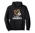 Soccer Grandpa Leopard Heart Hoodie - Casual Everyday Wear for Adults