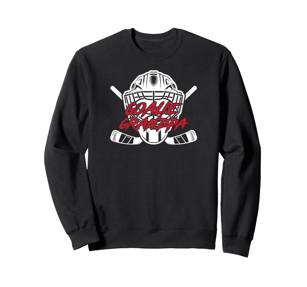 Ice Hockey Goalie Grandpa Hockey Sweatshirt - Fun Novelty Design Men Women