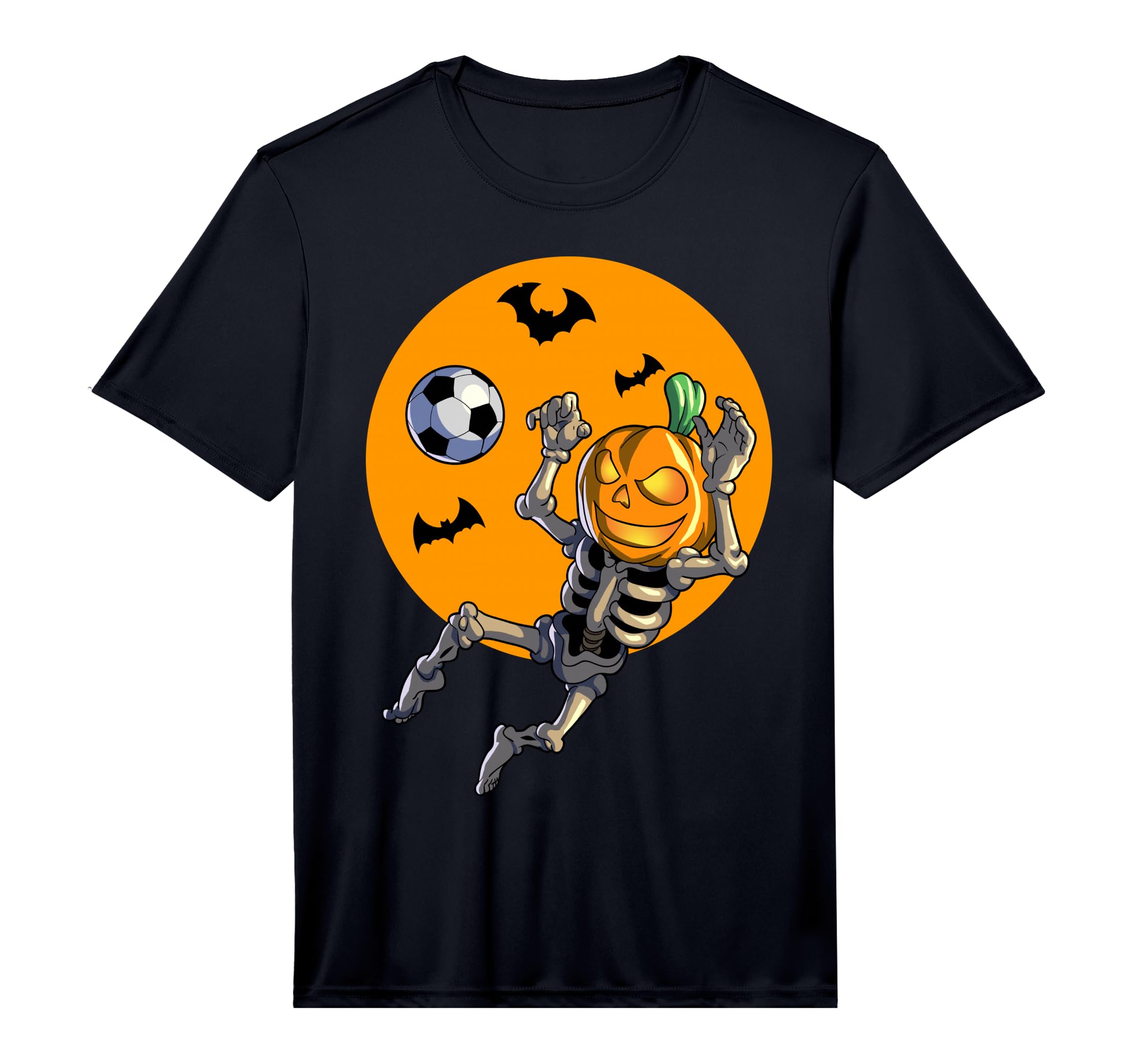 Soccer Skeleton Halloween Soccer T-Shirt - Novelty Apparel for Adults