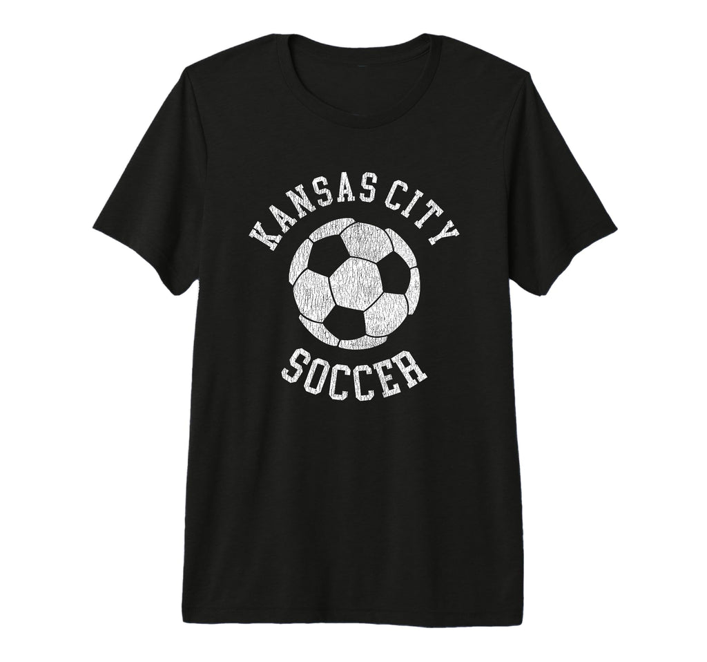 Kansas City Soccer Distressed 90S Tri T-Shirt - Custom Art Print Unisex