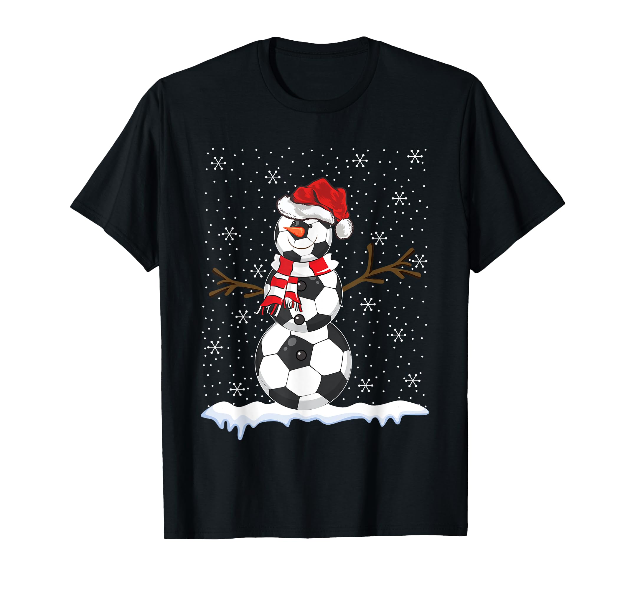 Ugly Snowman Soccer Ball T-Shirt - Casual Everyday Wear for Adults