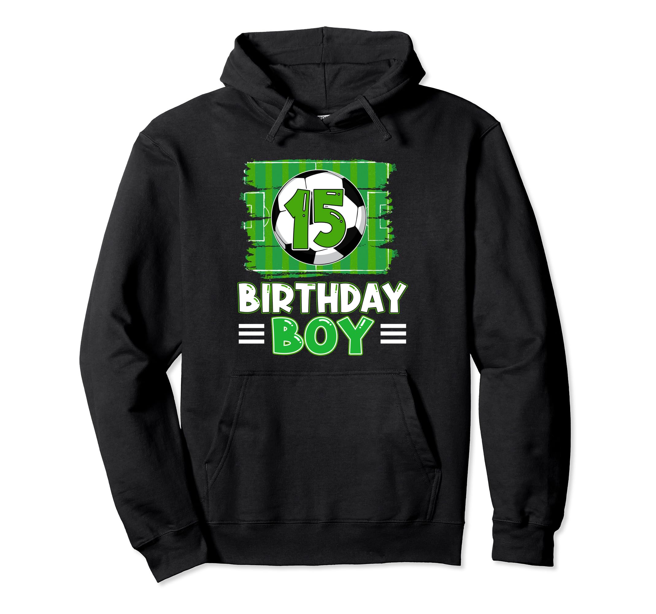 15 Year Old Birthday Soccer 15Th Party Theme Hoodie - Trendy Graphic Unisex