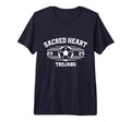 Sacred Heart Trojans Soccer Ball T-Shirt - Minimalist Print for Adults