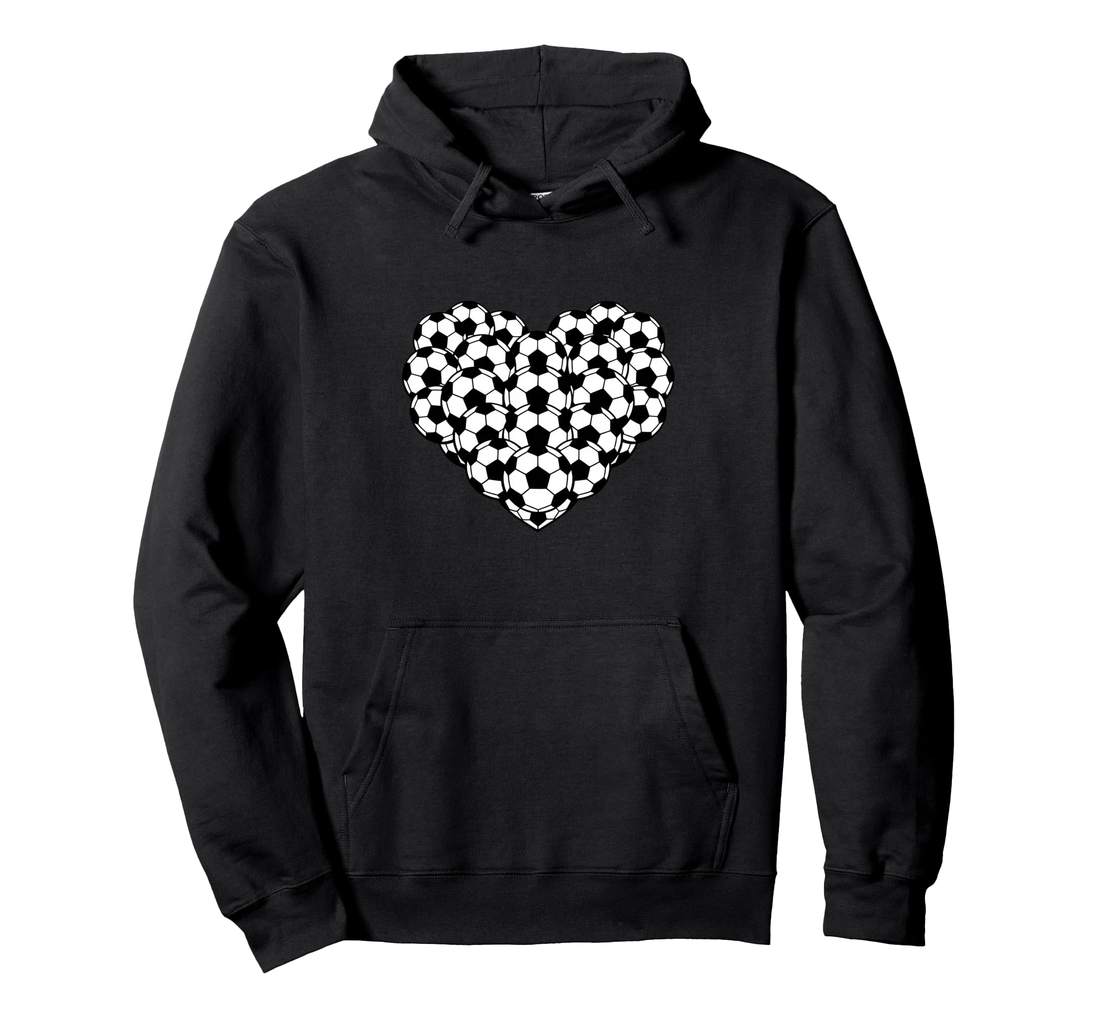 Heart Shaped Soccer Ball Pattern Hoodie - Casual Everyday Wear for Adults