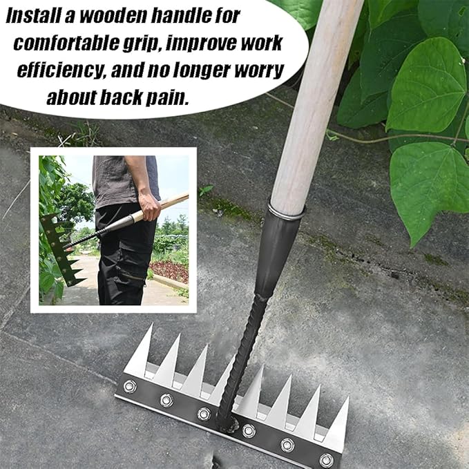 Gardening Hand Weeder Puller Tool, Manual Weeder with Detachable Blade Weeder Puller Tool,High-Carbon Steel Weed Removal Tool for Farm Lawn Garden, 5/6/7/8 Teeth Sizes (7 Teeth)