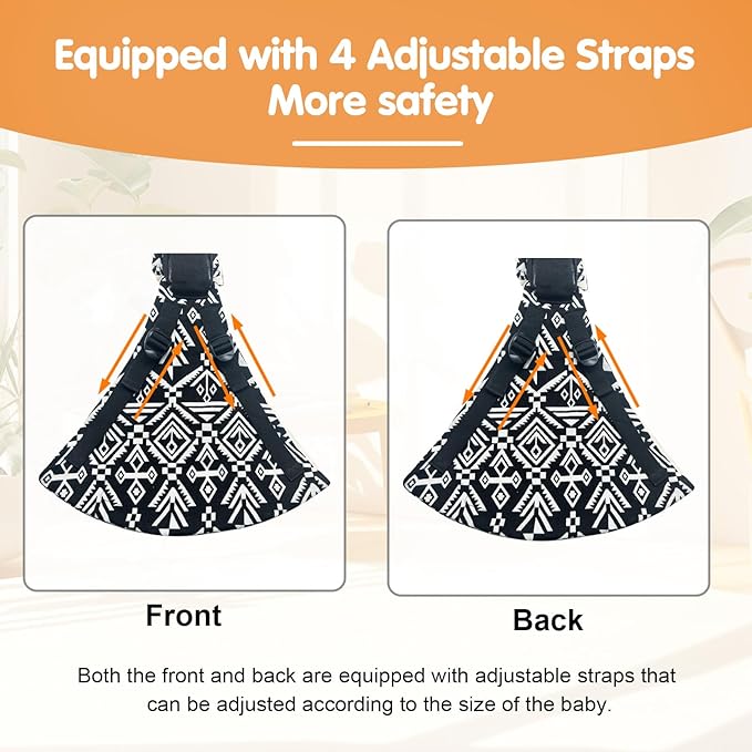 Baby Sling Carrier,Toddler Carrier,Upgraded 2025 Baby Sling with 4 Adjustable Straps(10-30lbs),Lightweight,Portable and One Size Fits All(Star)