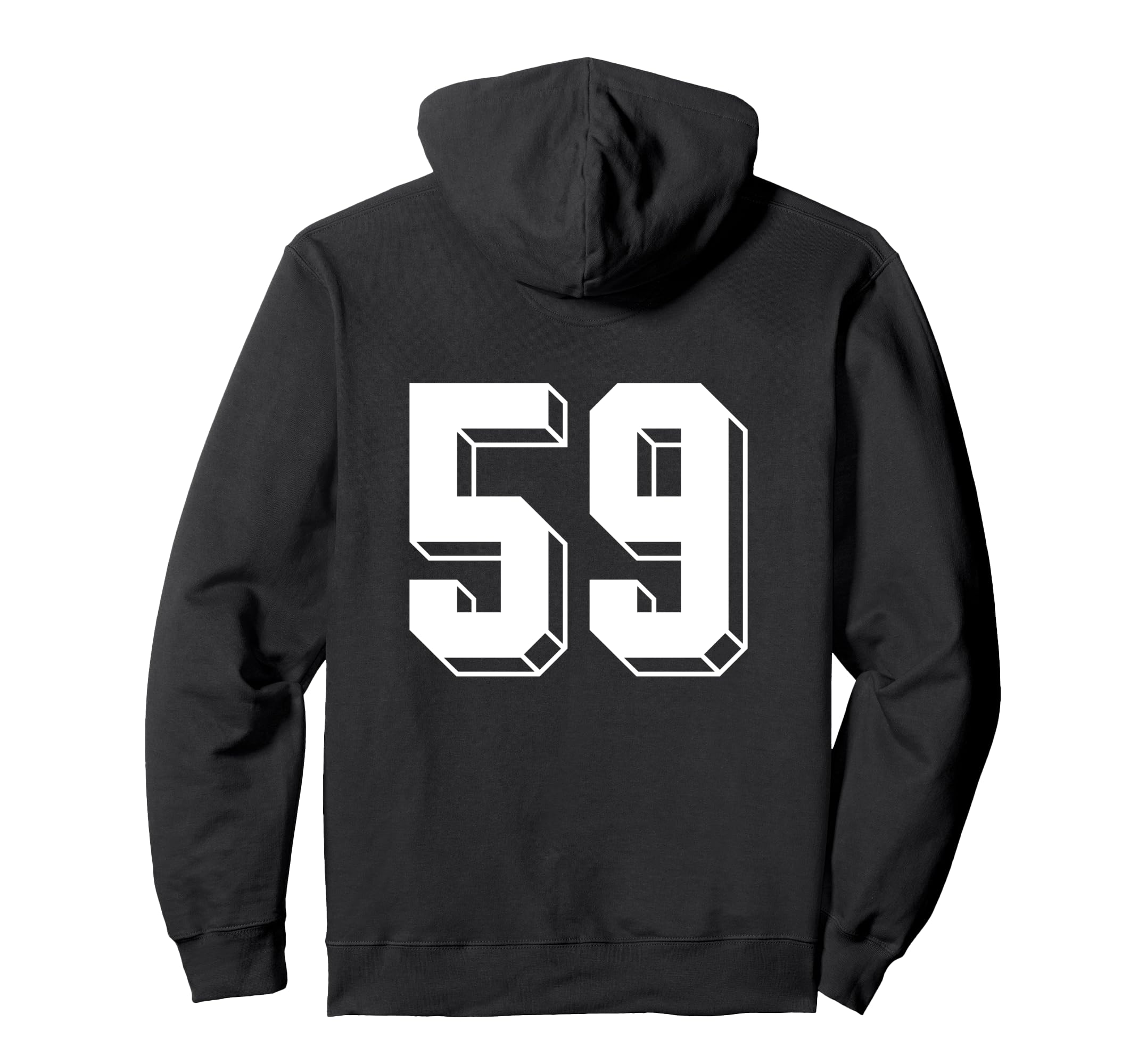 Number 59 Backside 80S 90S Team Jersey Hoodie - Trendy Graphic for Adults