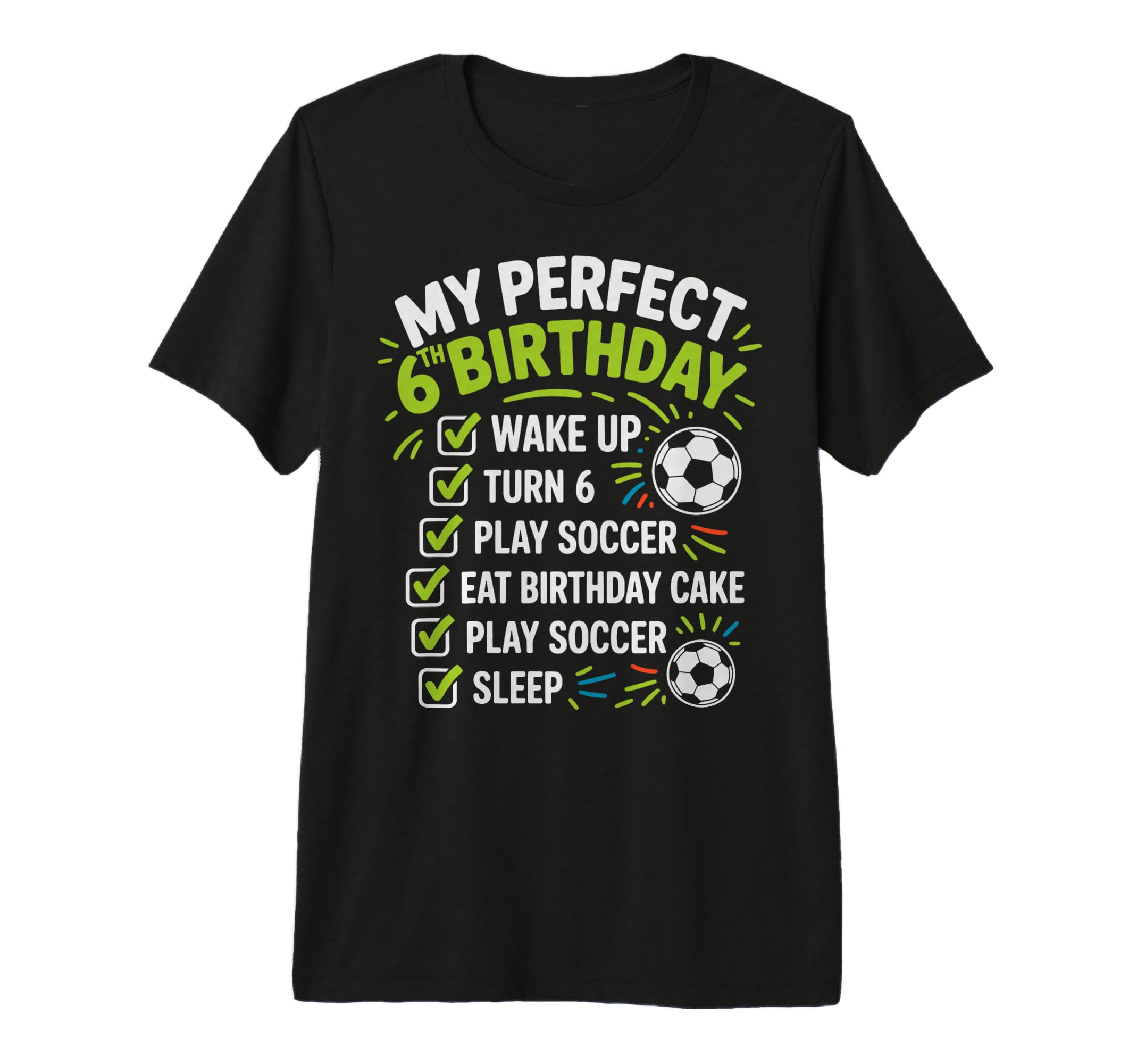 My 6Th Birthday Bday Play Soccer 6 T-Shirt - Minimalist Print for Adults