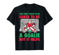 Funny Santa Ice Hockey Goaltender Goalie T-Shirt - Graphic Print for Adults