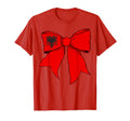 Albania Albanian Pride Flag Coquette T-Shirt - Minimalist Print for Adults