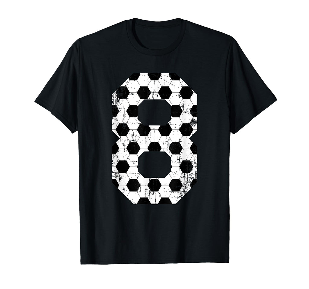 Soccer 8 Jersey Number T-Shirt - Trendy Graphic for Adults