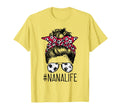 Nana Life Soccer Grandma Mothers Day Messy T-Shirt - Unique Graphic Unisex