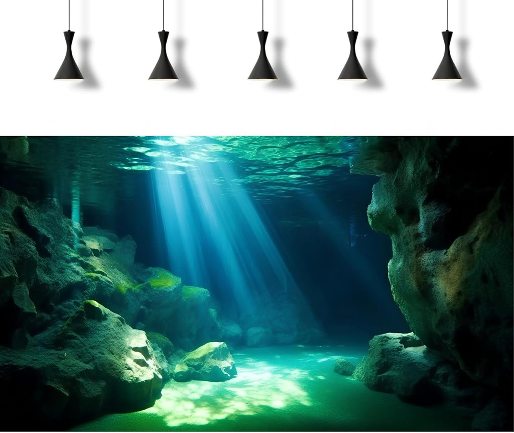 Underwater Fish Tank Background Under The Sea Cave Style Aquarium Background Ocean Floor Cave Sunlight Fish Tank Backdrop Tropical Fish Aquarium Terrarium Backgrounds Decorations 30x18in