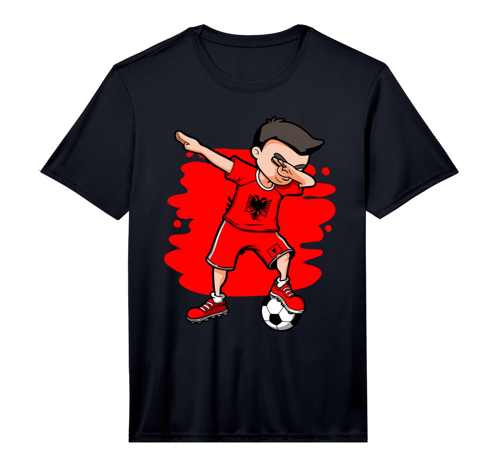 Dabbing Soccer Albania Jersey T-Shirt - Aesthetic Graphic for Adults