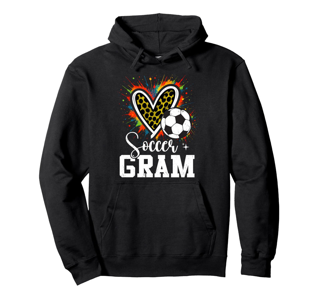 Soccer Gram Grandma Leopard Heart Hoodie - Fun Novelty Design for Adults