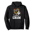 Soccer Gram Grandma Leopard Heart Hoodie - Fun Novelty Design for Adults