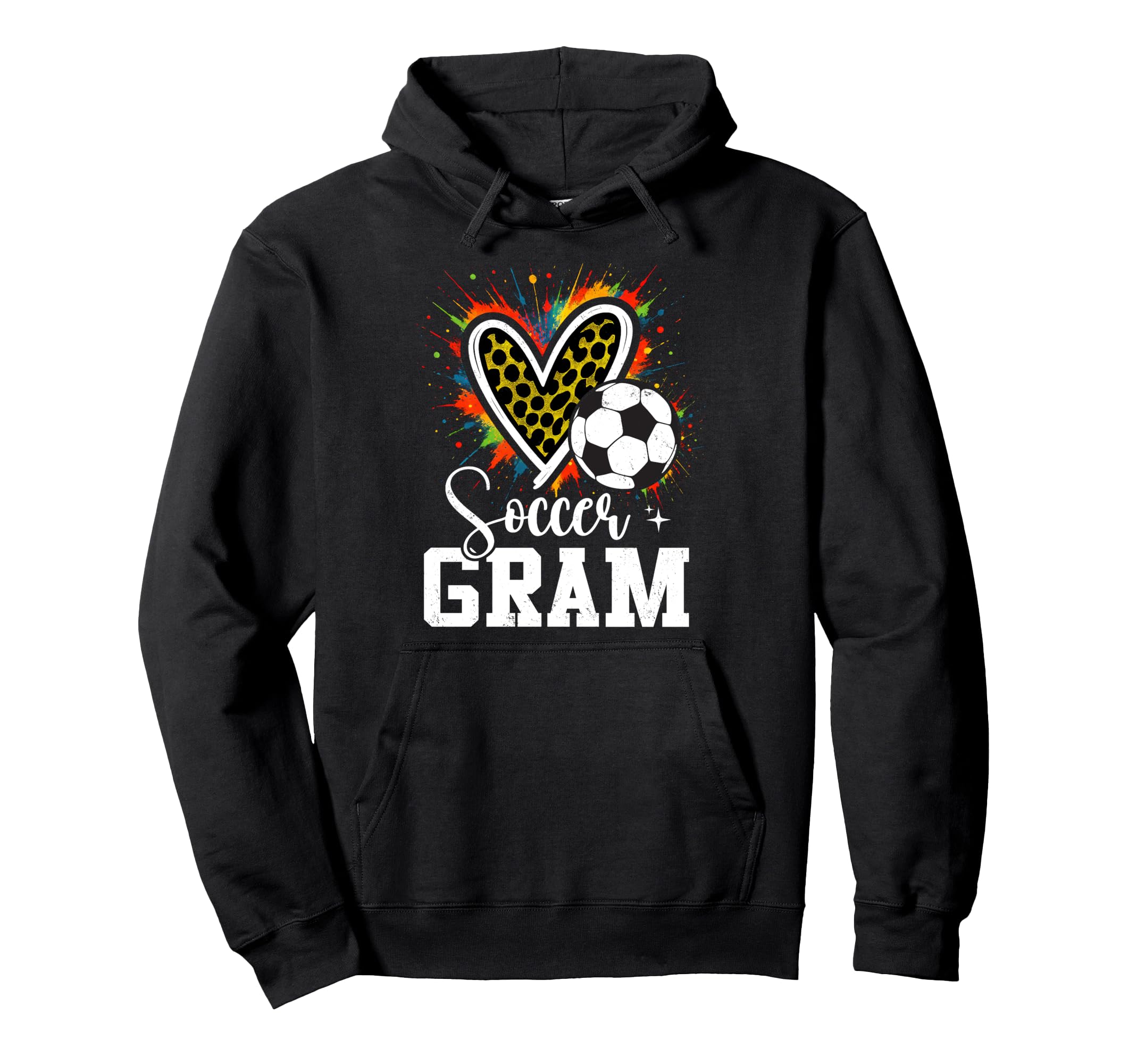 Soccer Gram Grandma Leopard Heart Hoodie - Fun Novelty Design for Adults