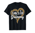 Soccer Grammy Leopard Heart T-Shirt - Streetwear Style Men Women