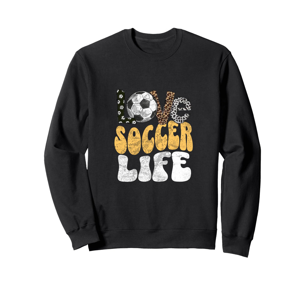 Love Soccer Life Funny Leopard Sweatshirt - Custom Art Print Unisex