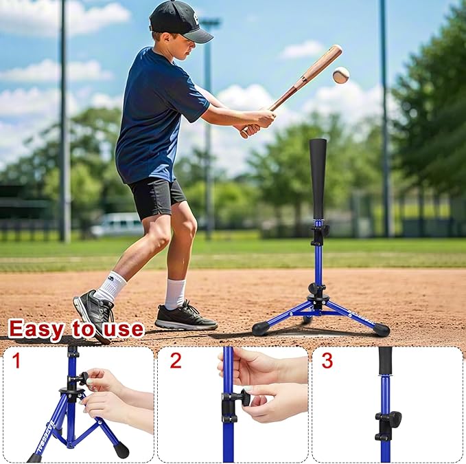 Baseball Tee for Kids,Batting Tee,Softball Tee,Youth Hitting Tee,Teeball Tee,Travel Tee,Easy Adjustable Height