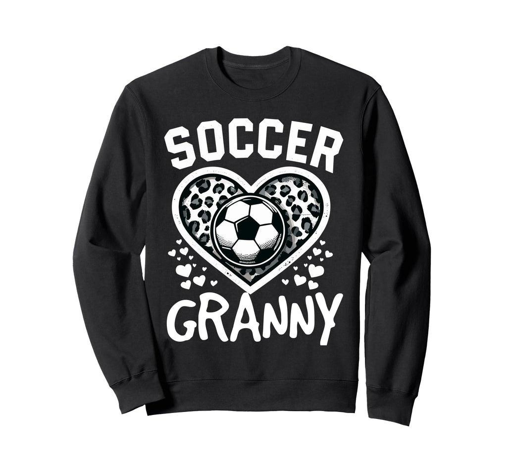 Soccer Granny Leopard Heart Sweatshirt - Fun Novelty Design for Adults