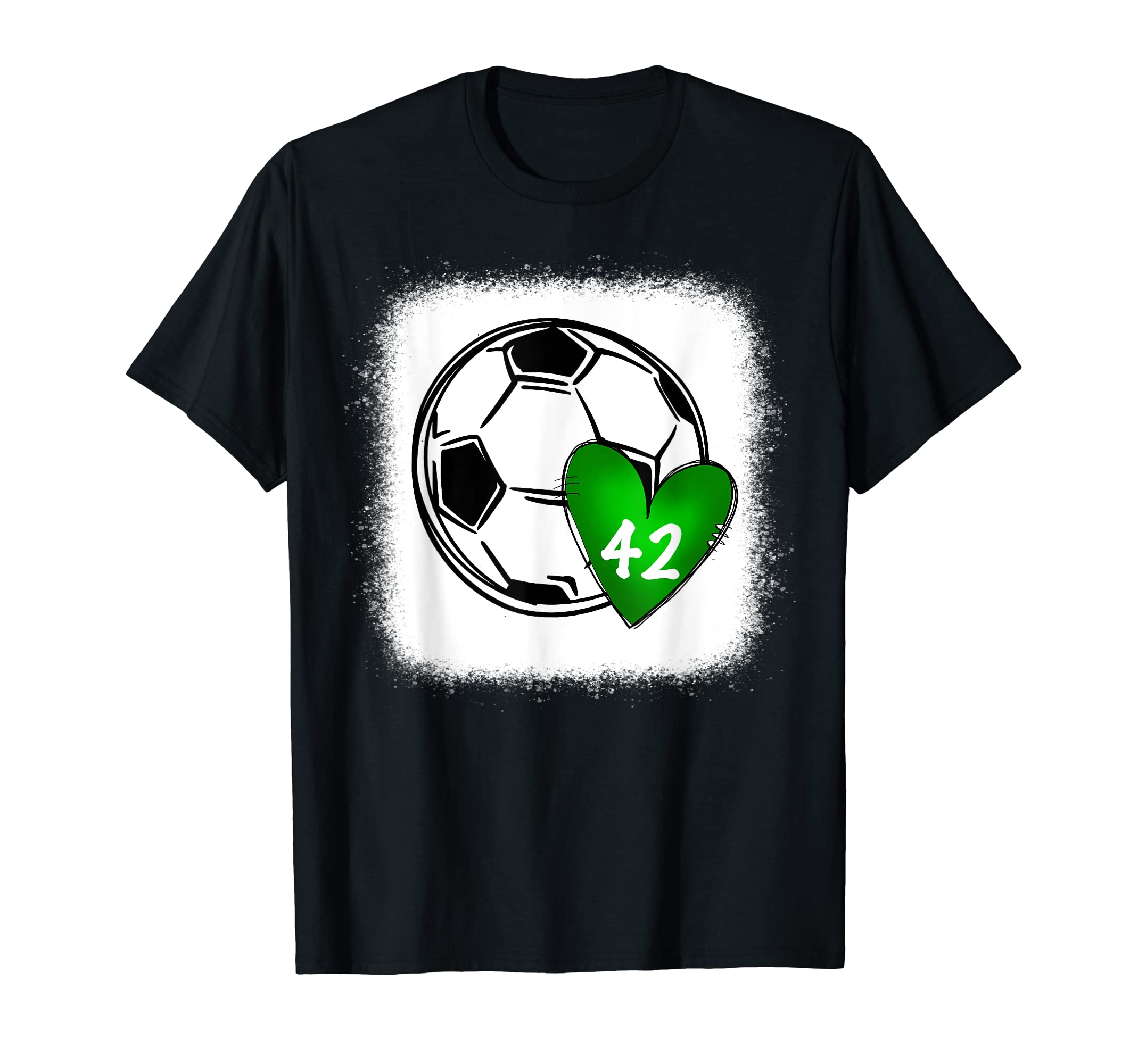 Womens Custom Soccer Mom Number 42 Heart T-Shirt - Graphic Print Unisex