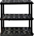 Oskar Storage Shelves - Bathroom Wall Organizer, Kids Room Toys Book Shelf, No Drill Heavy Duty, Kitchen Closet Garage Outdoor 3 Tier Stackable Plastic Shelving Unit