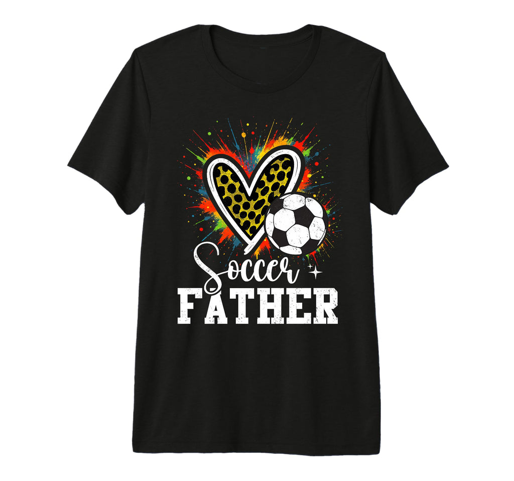 Soccer Father Leopard Heart T-Shirt - Fun Novelty Design for Adults