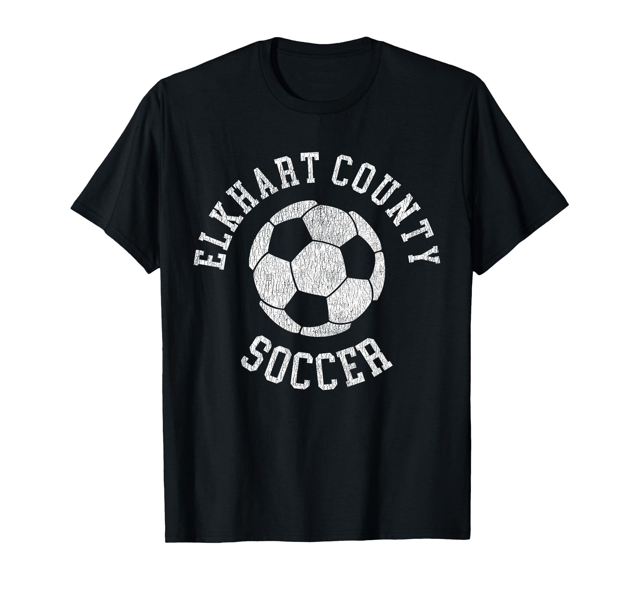 Elkhart County Soccer Distressed 90S T-Shirt - Custom Art Print Unisex