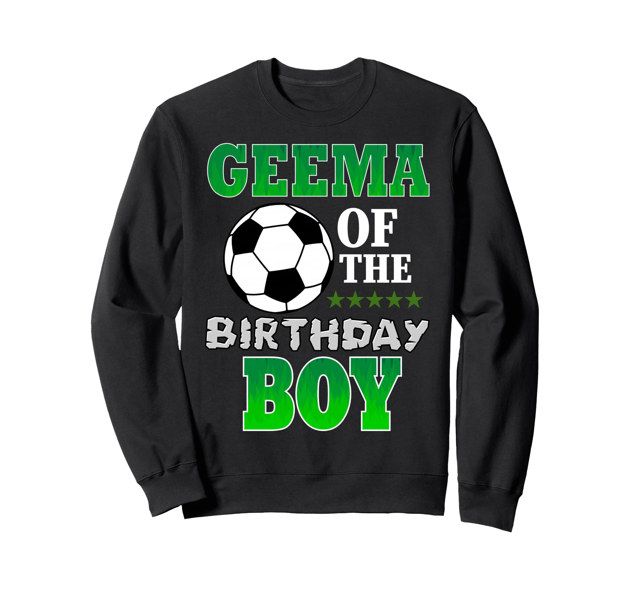 Geema Birthday Soccer Stars Outfit Sweatshirt - Minimalist Print for Adults