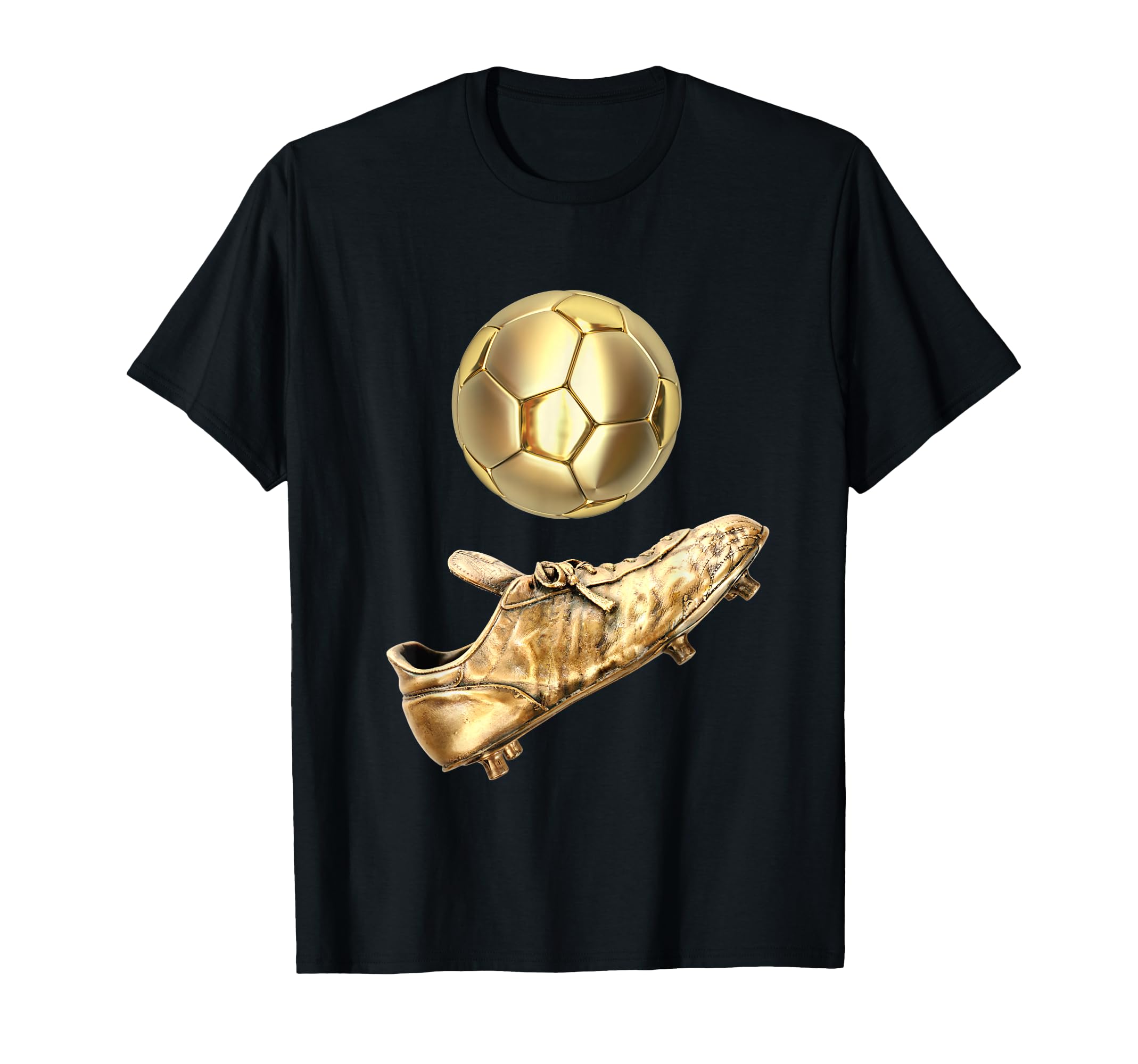 Soccer Champions Award Gold Cleats T-Shirt - Custom Art Print Men Women