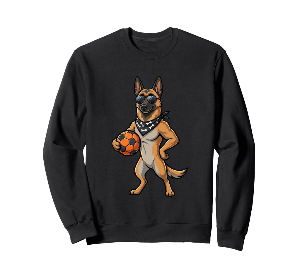 German Shepherd Soccer Dog Sweatshirt - Novelty Apparel for Adults