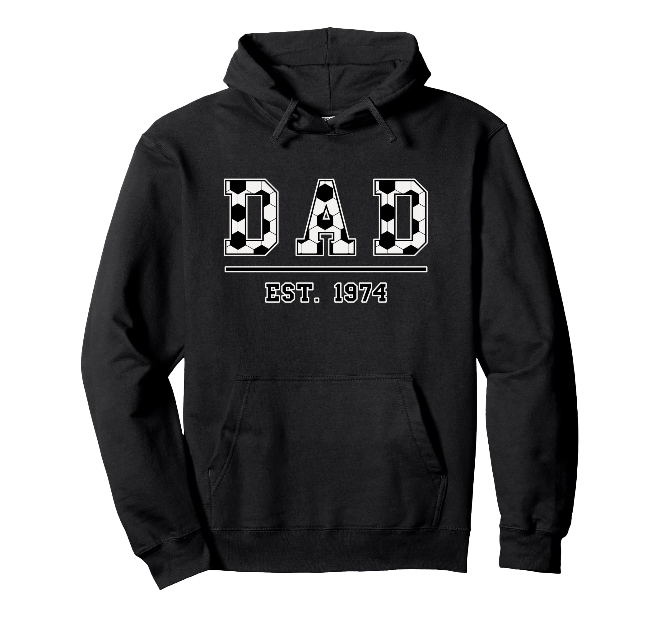 Dad Est 1974 Funny Sports Year Established Hoodie - Graphic Print Unisex