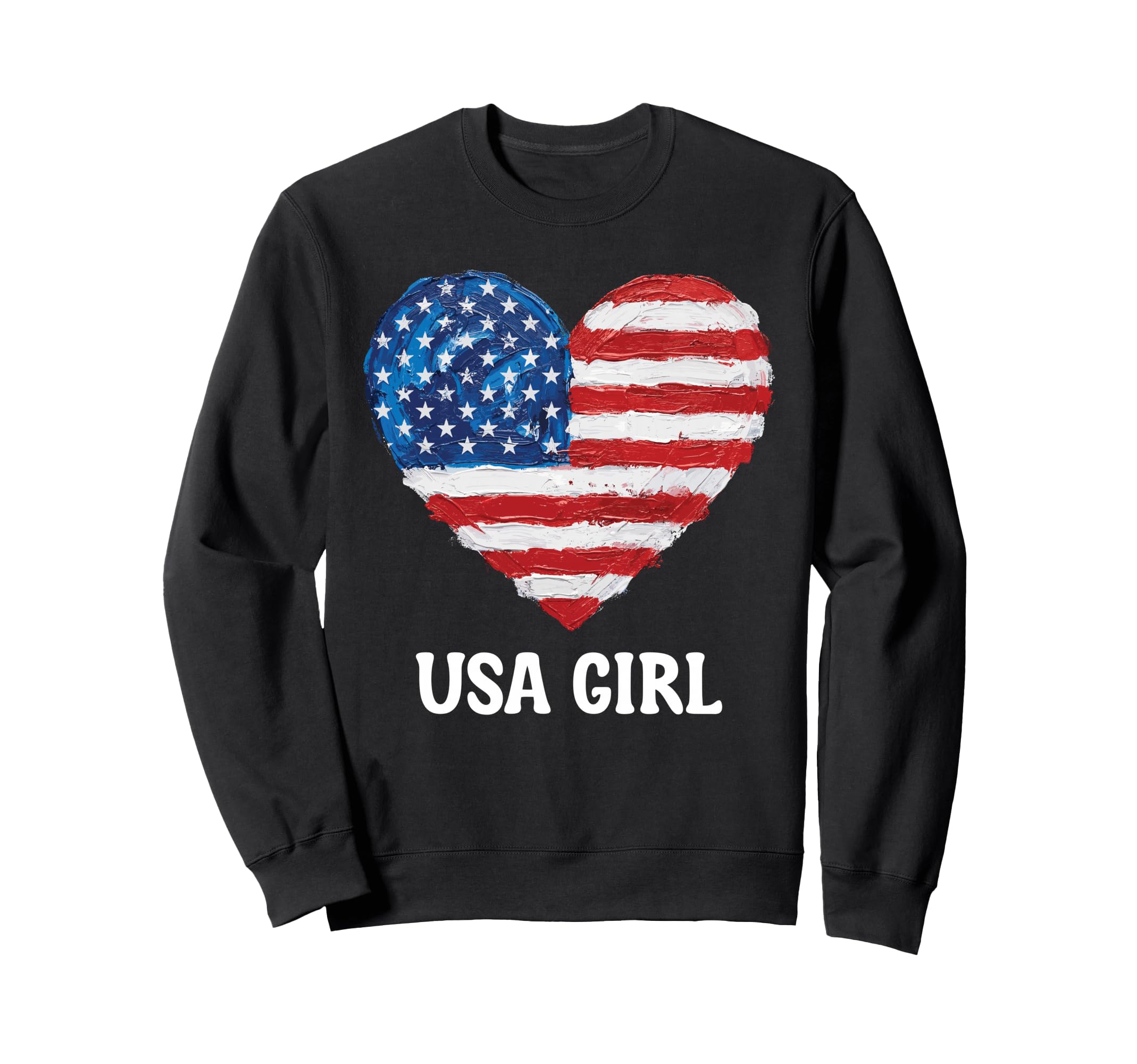 Usa Heart Supporter Flag Sweatshirt - Casual Everyday Wear Men Women